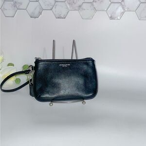 Coach Black Leather Wristlet